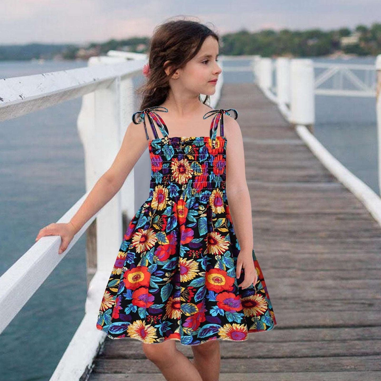 Children's Floral Print Sundress/1-6 Years