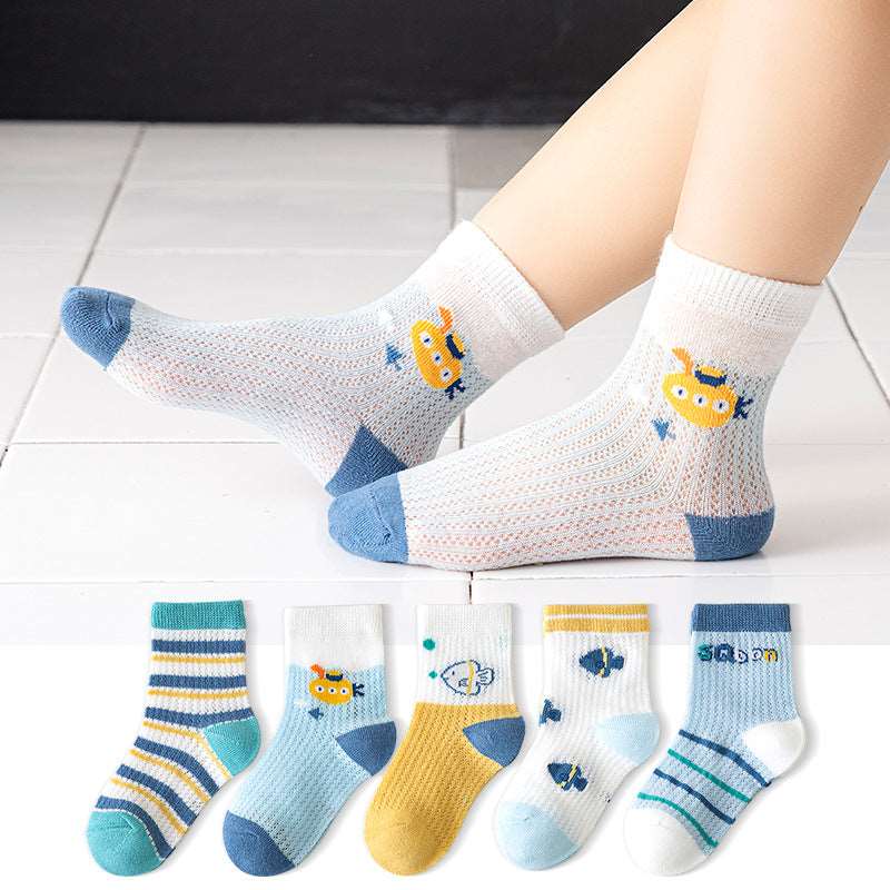 Children's Cotton Summer Socks-Thin-5Pairs