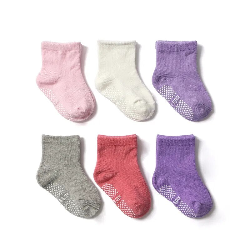 Children's Non-Slip Socks/6 Pairs