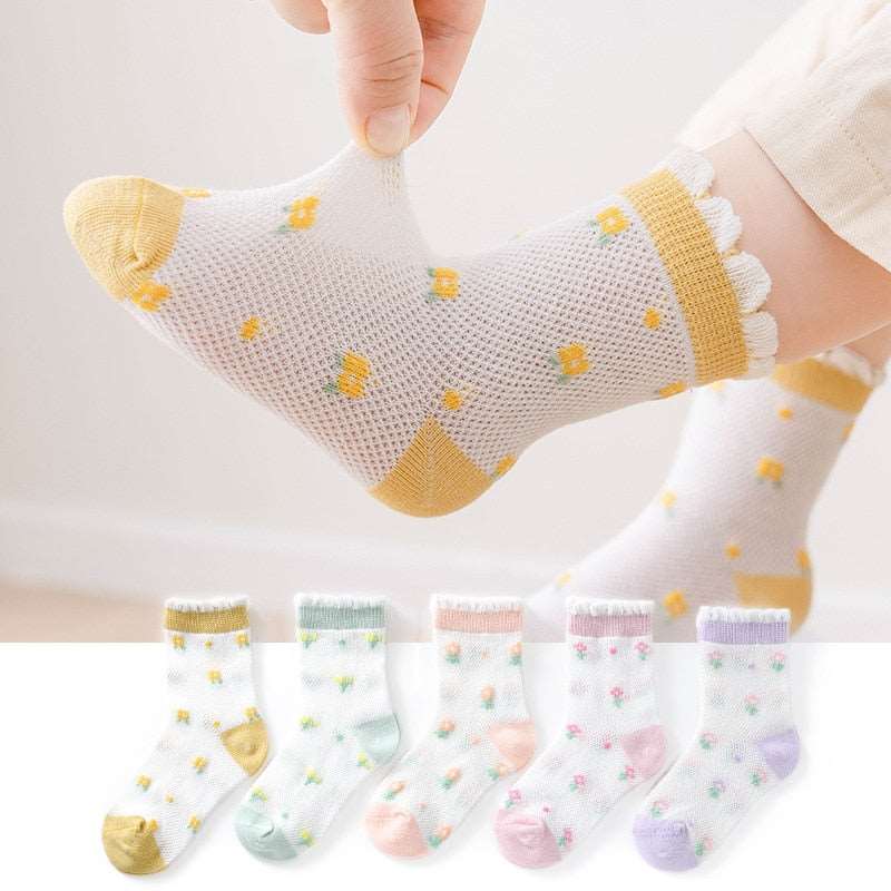 Children's Cotton Summer Socks-Thin-5Pairs