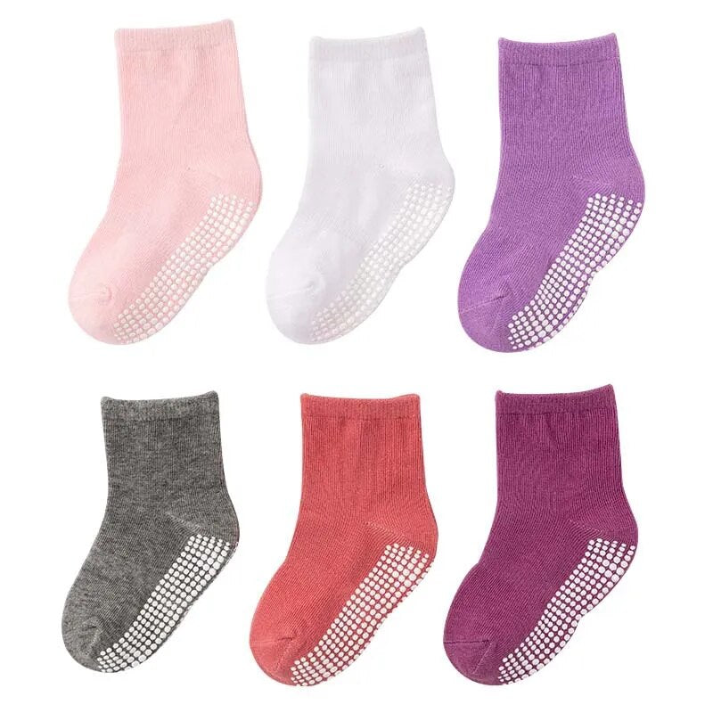Children's Non-Slip Socks/6 Pairs