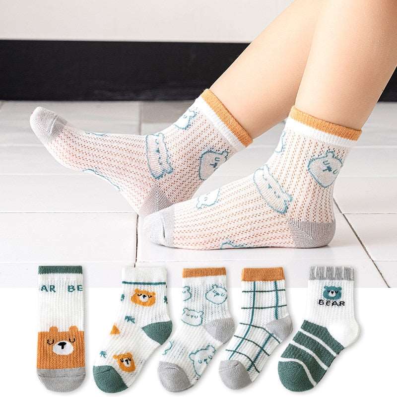 Children's Cotton Summer Socks-Thin-5Pairs