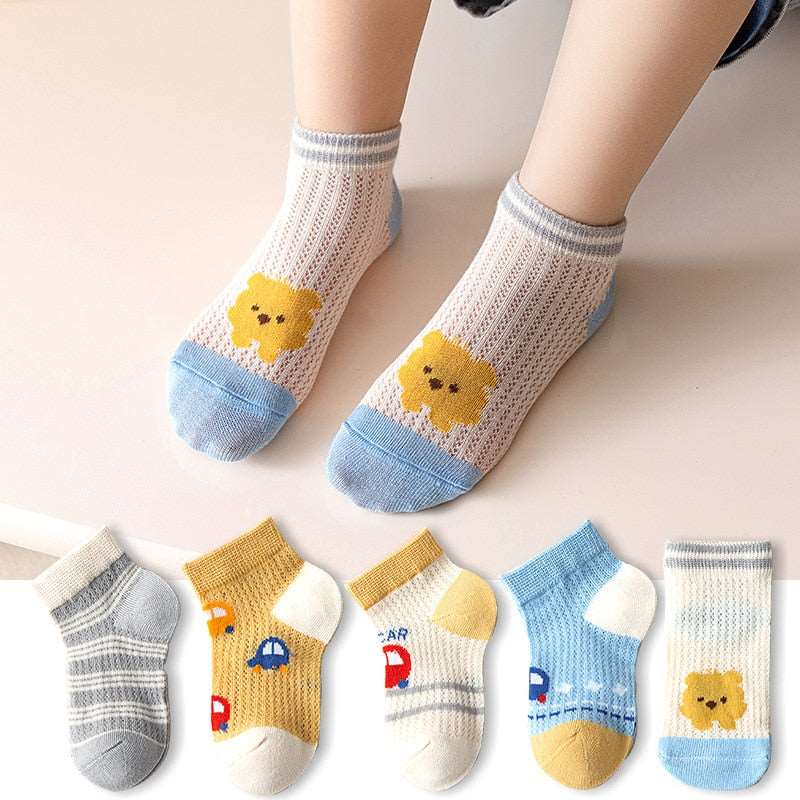 Children's Cotton Summer Socks-Thin-5Pairs