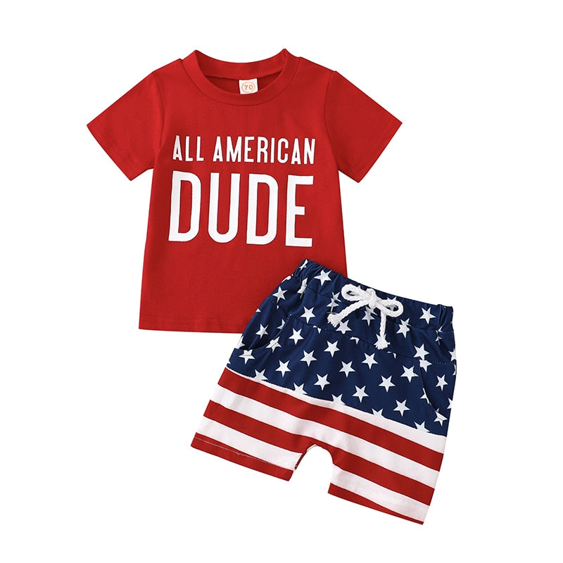 Children's All American Shirt/Shorts Set-2PCS