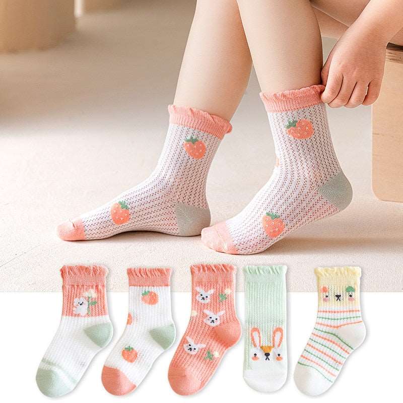 Children's Cotton Summer Socks-Thin-5Pairs