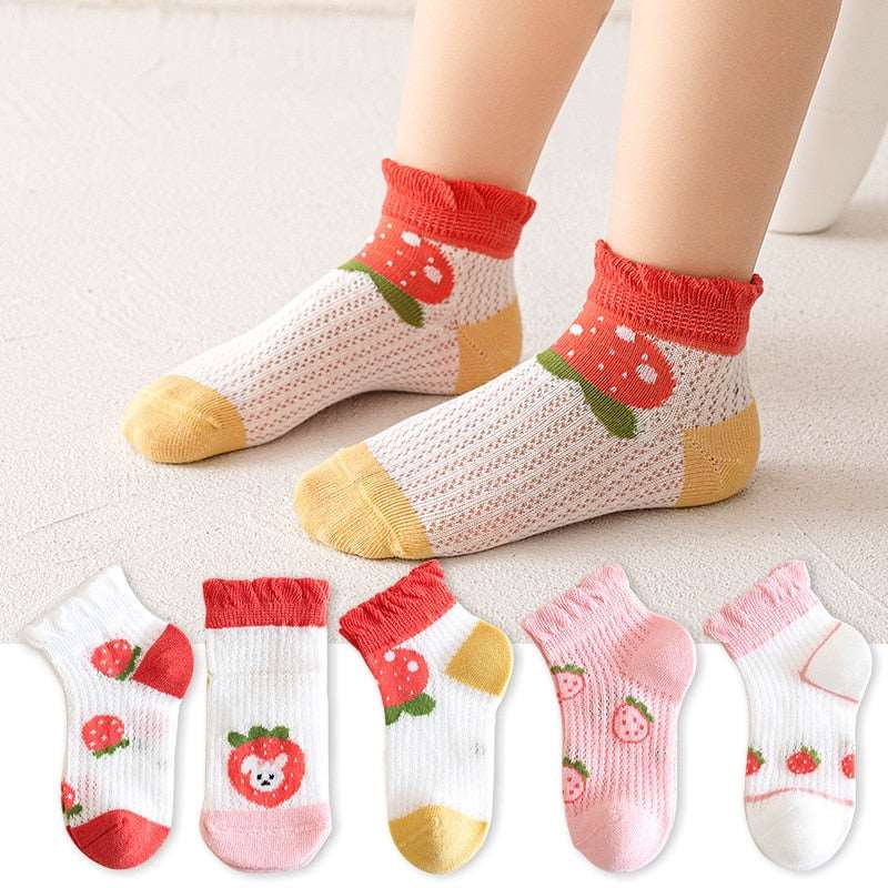 Children's Cotton Summer Socks-Thin-5Pairs