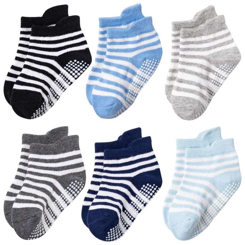 Children's Non-Slip Socks/6 Pairs