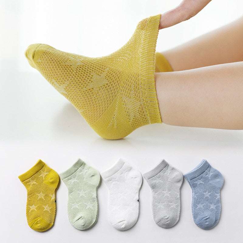 Children's Cotton Summer Socks-Thin-5Pairs