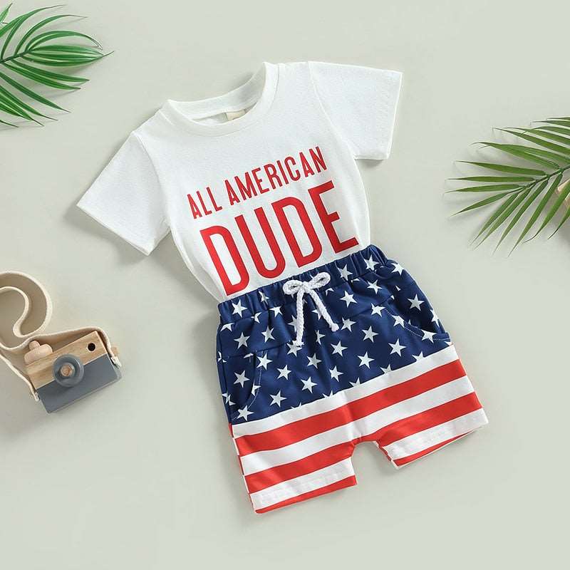Children's All American Shirt/Shorts Set-2PCS