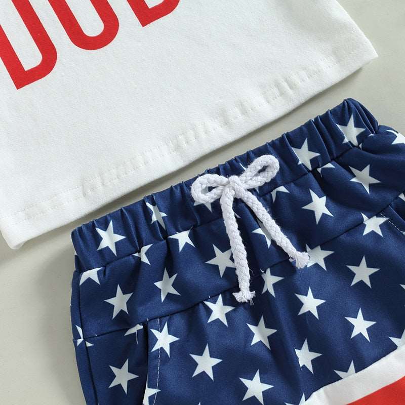 Children's All American Shirt/Shorts Set-2PCS