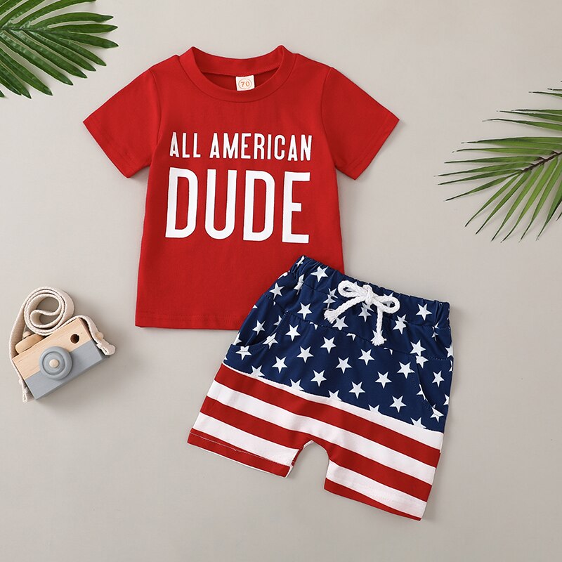 Children's All American Shirt/Shorts Set-2PCS