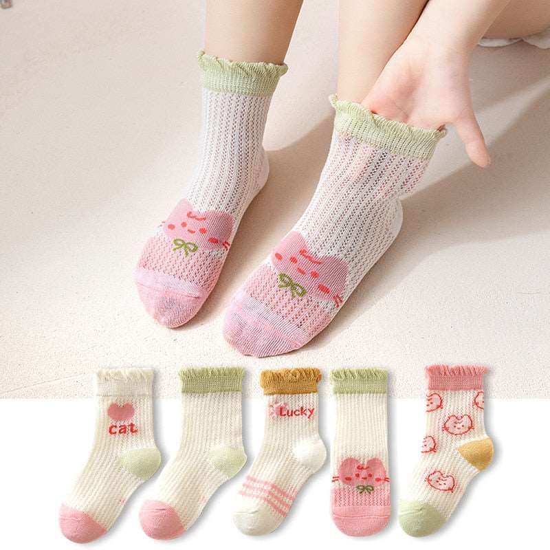 Children's Cotton Summer Socks-Thin-5Pairs