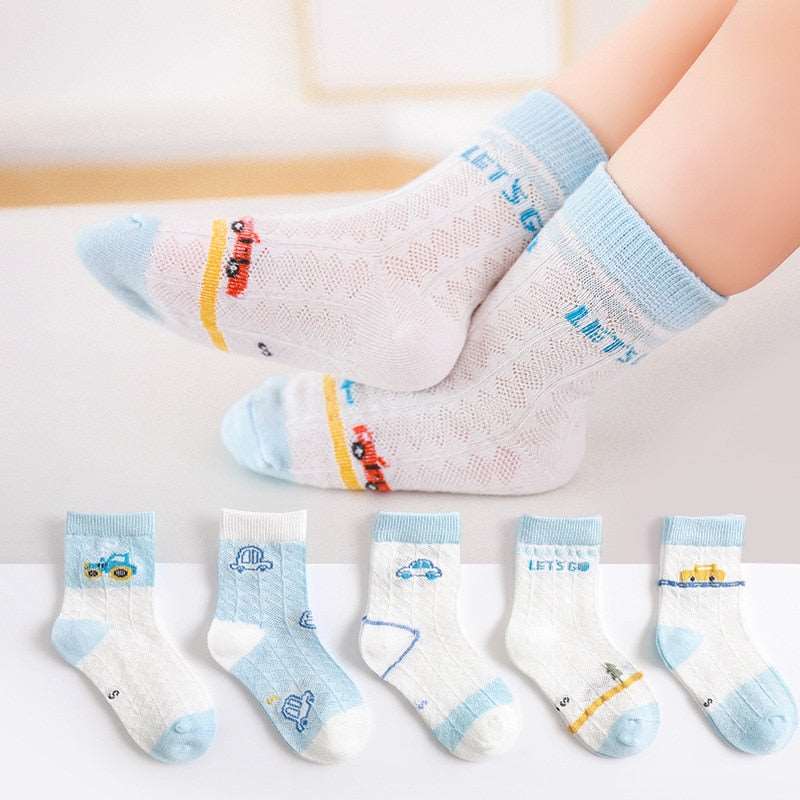 Children's Cotton Summer Socks-Thin-5Pairs