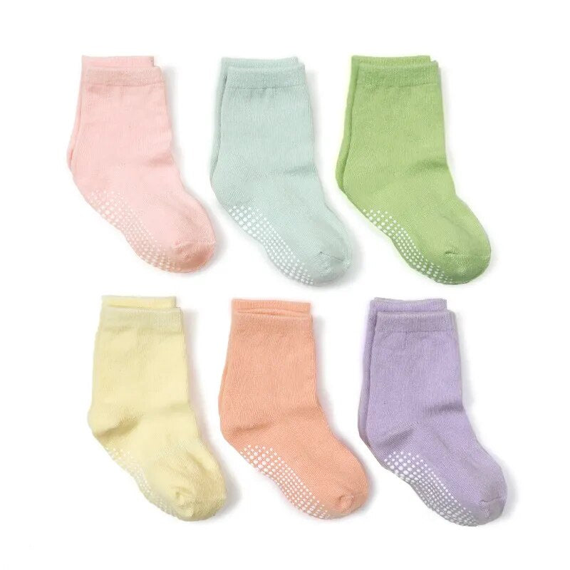 Children's Non-Slip Socks/6 Pairs