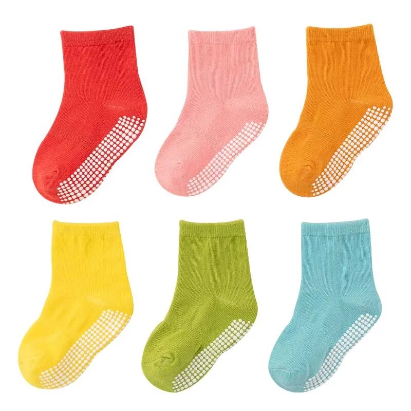 Children's Non-Slip Socks/6 Pairs