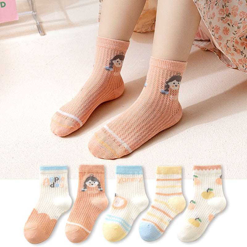 Children's Cotton Summer Socks-Thin-5Pairs
