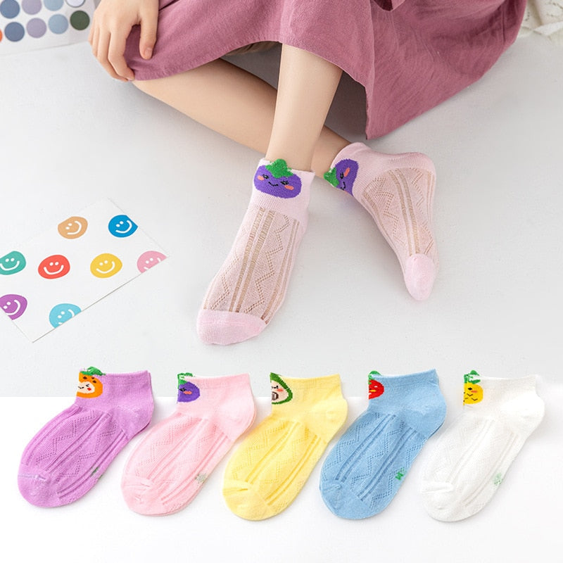 Children's Cotton Summer Socks-Thin-5Pairs