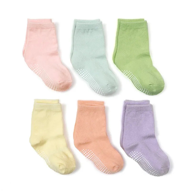Children's Non-Slip Socks/6 Pairs