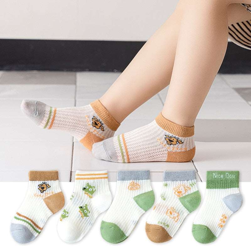 Children's Cotton Summer Socks-Thin-5Pairs