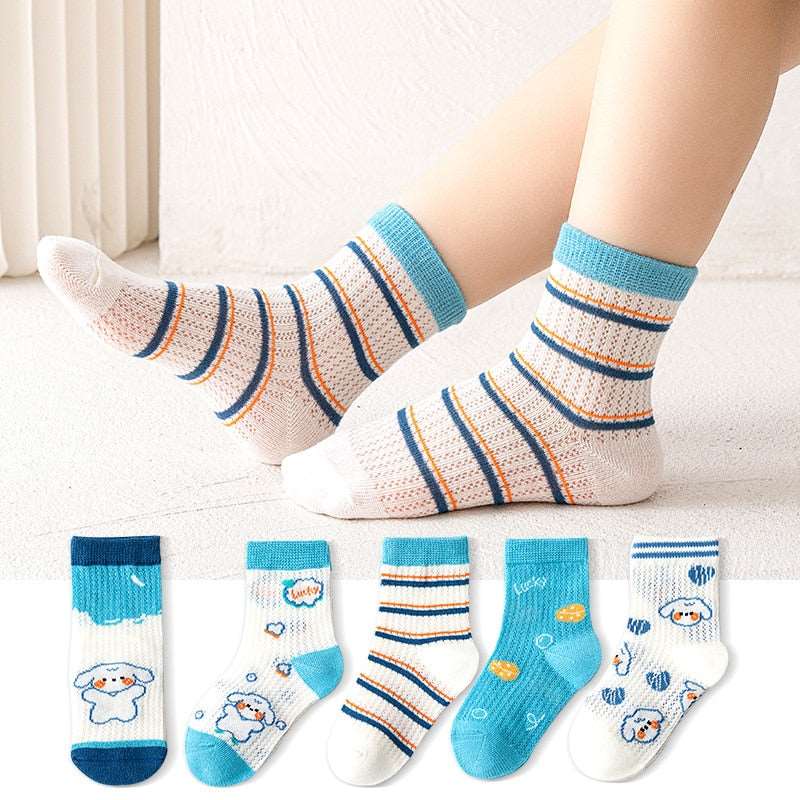 Children's Cotton Summer Socks-Thin-5Pairs