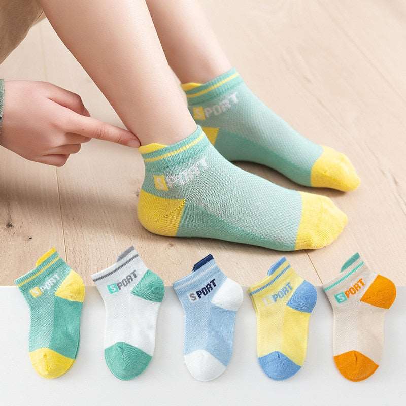 Children's Cotton Summer Socks-Thin-5Pairs