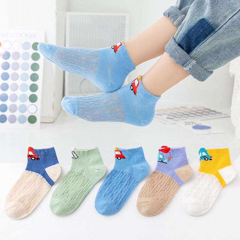 Children's Cotton Summer Socks-Thin-5Pairs