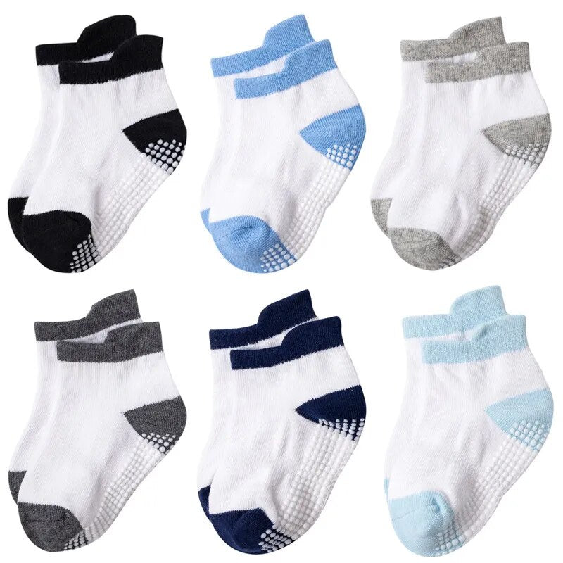 Children's Non-Slip Socks/6 Pairs