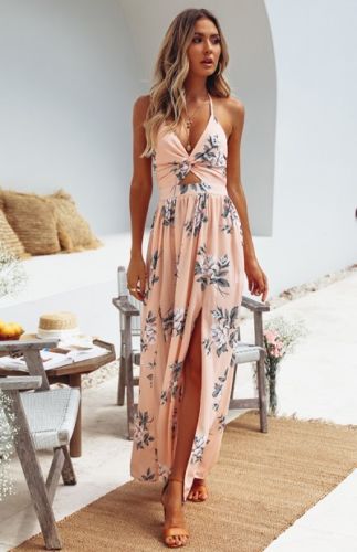 Women's Floral Print Dress/Long