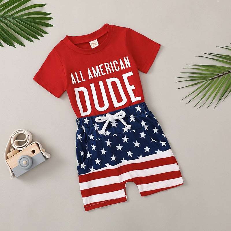 Children's All American Shirt/Shorts Set-2PCS