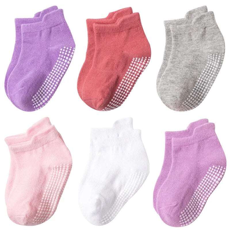 Children's Non-Slip Socks/6 Pairs