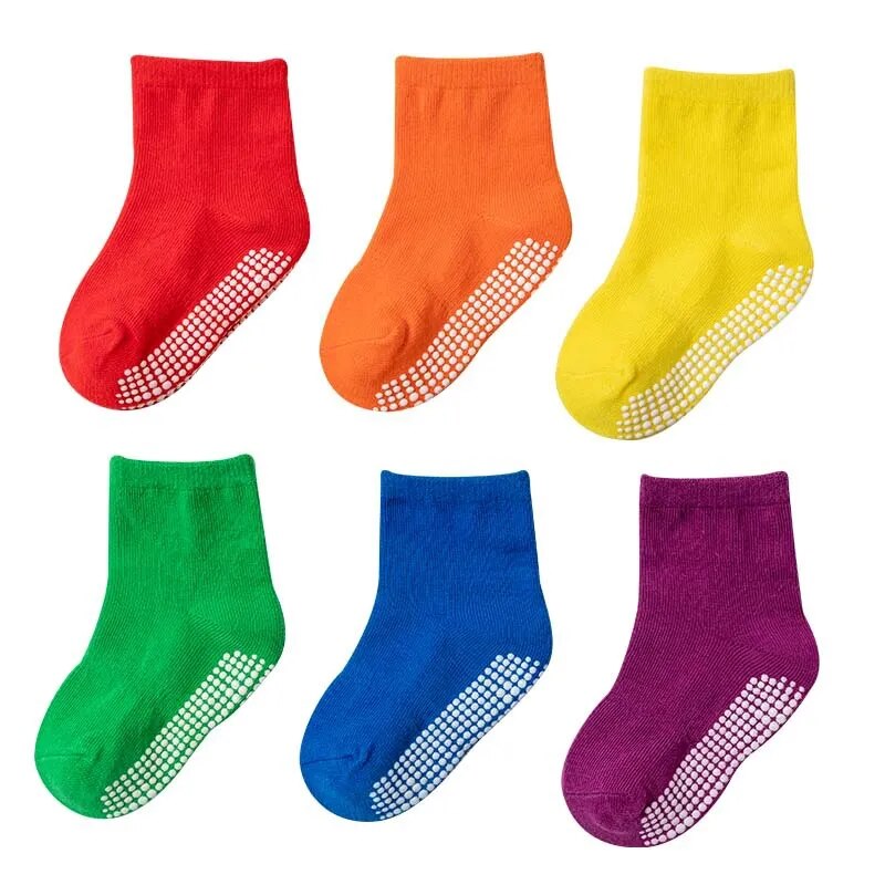 Children's Non-Slip Socks/6 Pairs