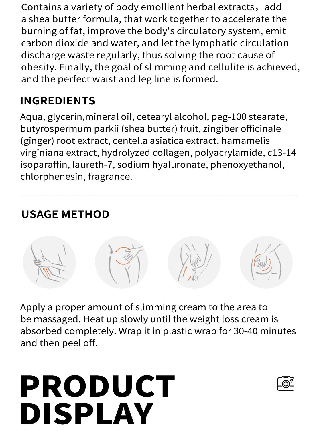 Nourishing Moisturizing Fat Burning Cream