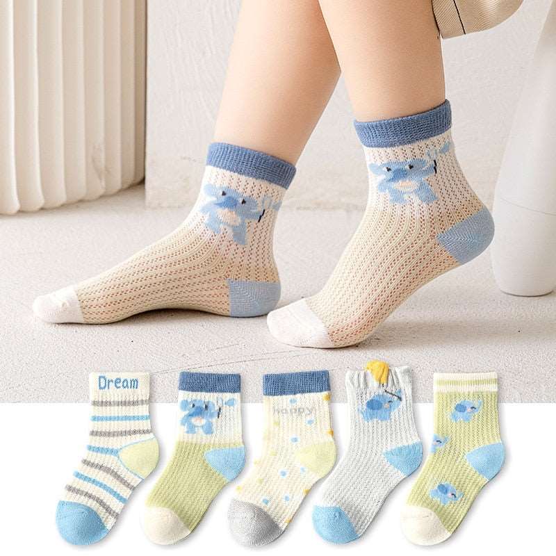 Children's Cotton Summer Socks-Thin-5Pairs