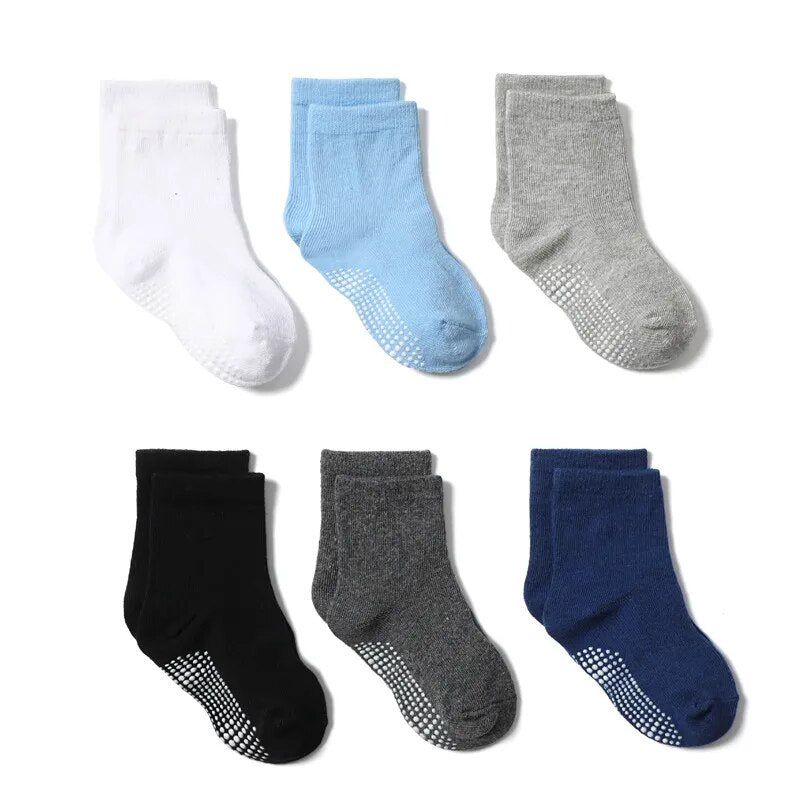 Children's Non-Slip Socks/6 Pairs