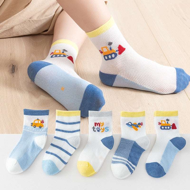 Children's Cotton Summer Socks-Thin-5Pairs