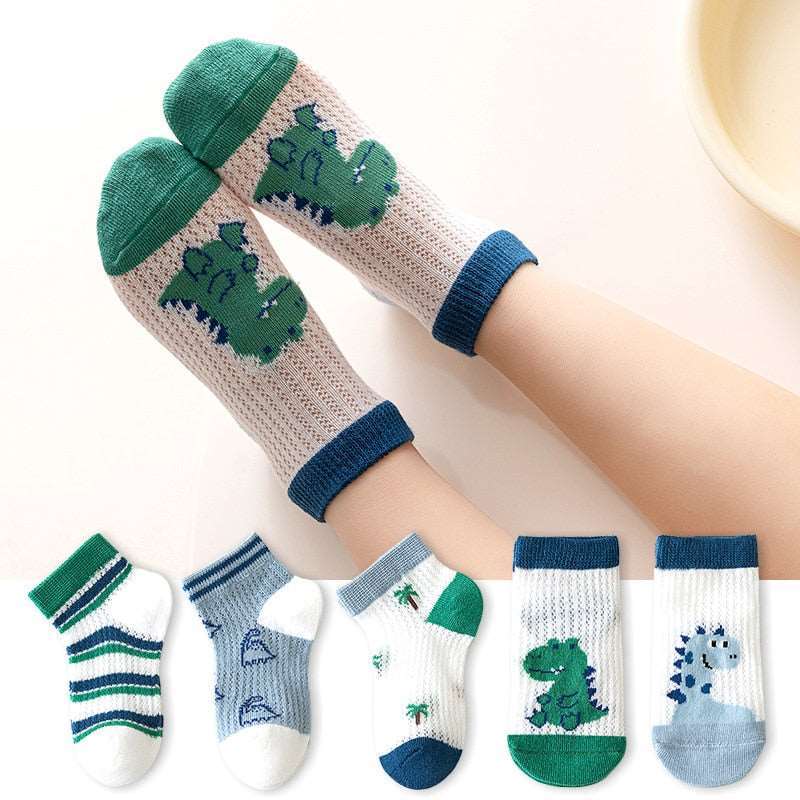 Children's Cotton Summer Socks-Thin-5Pairs