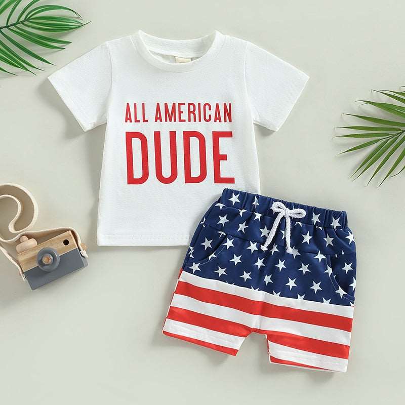 Children's All American Shirt/Shorts Set-2PCS