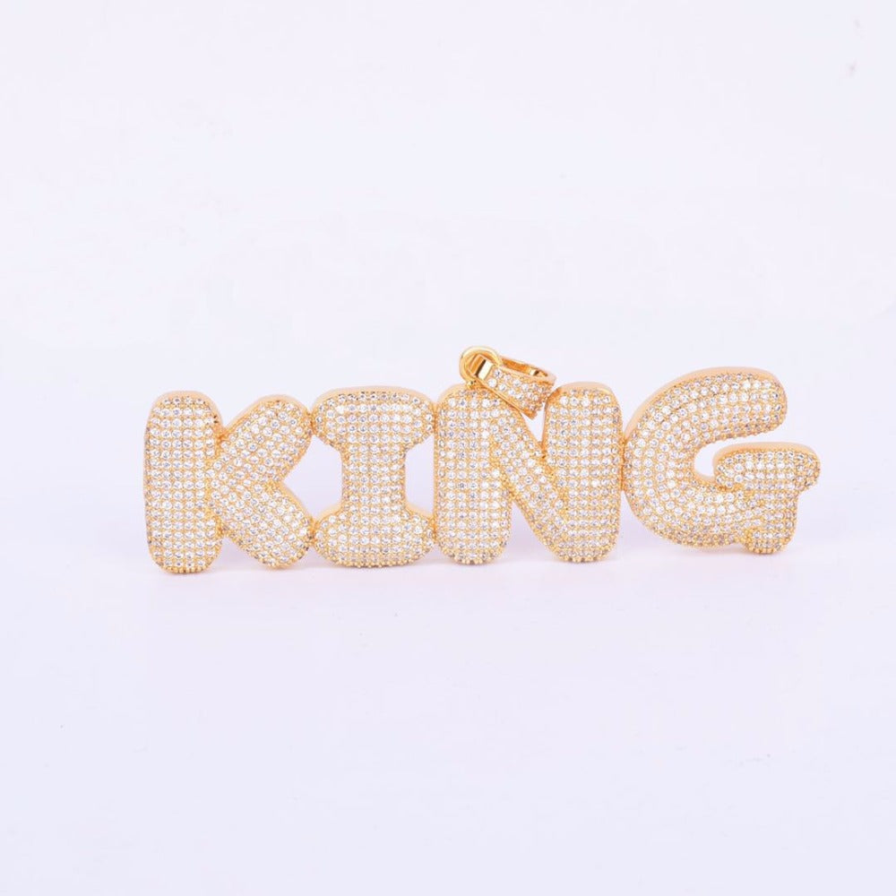 Women's Bubble Letter Custom Name- Personalized Pendants - fittedfortheoccasion