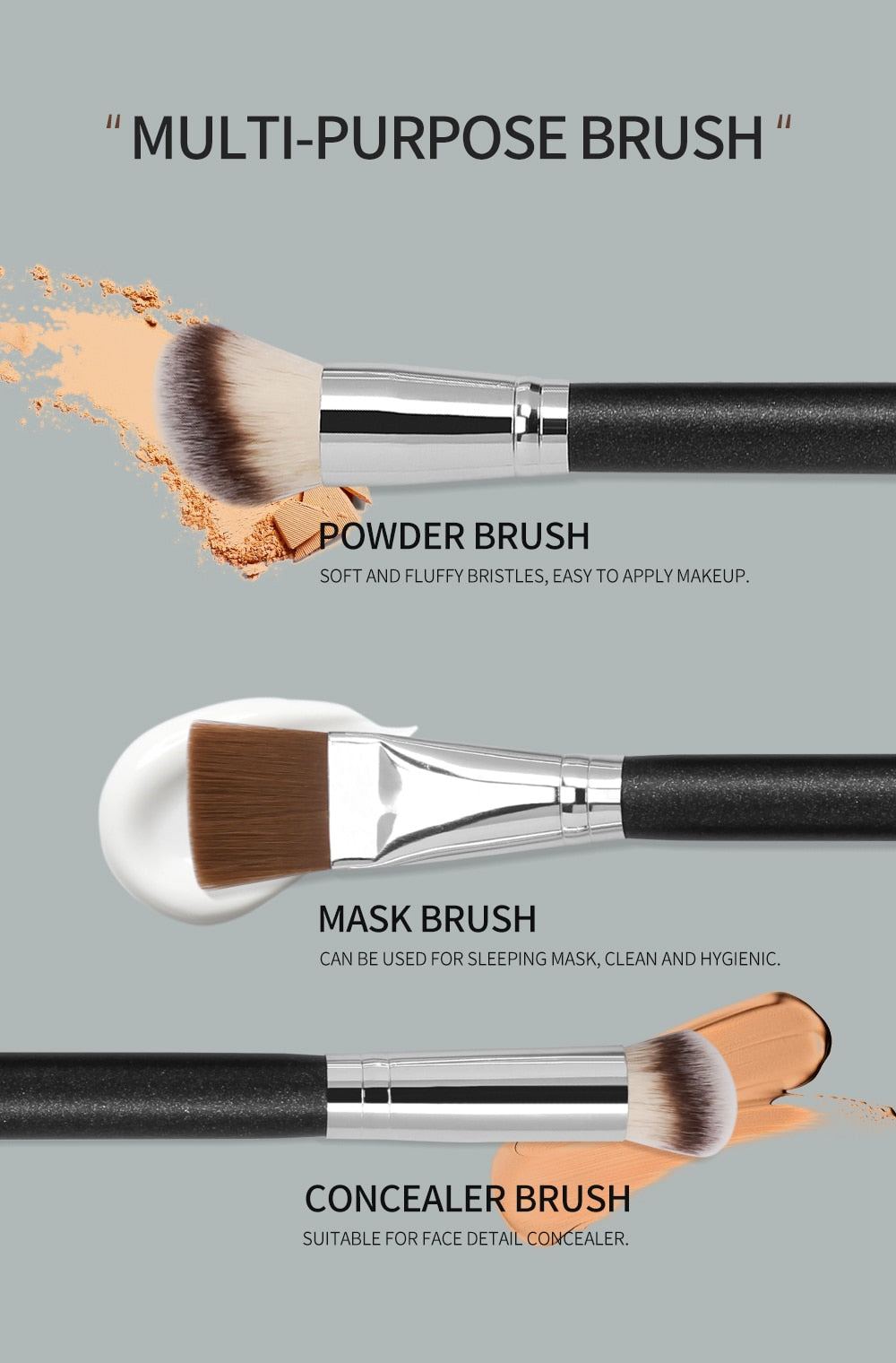 Women's Cosmetics Brush Set 3PCS