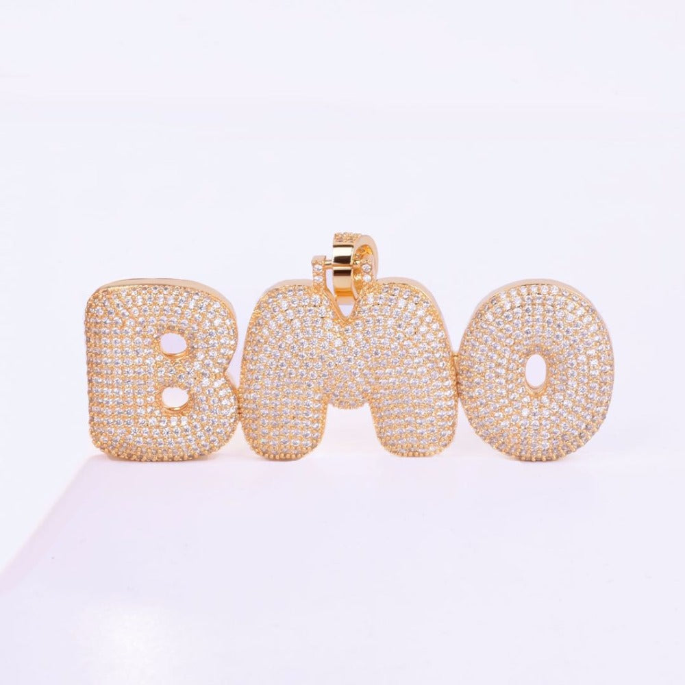 Women's Bubble Letter Custom Name- Personalized Pendants - fittedfortheoccasion