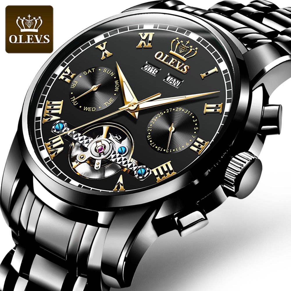 Men's Stainless Steel Mechanical Watch - fittedfortheoccasion