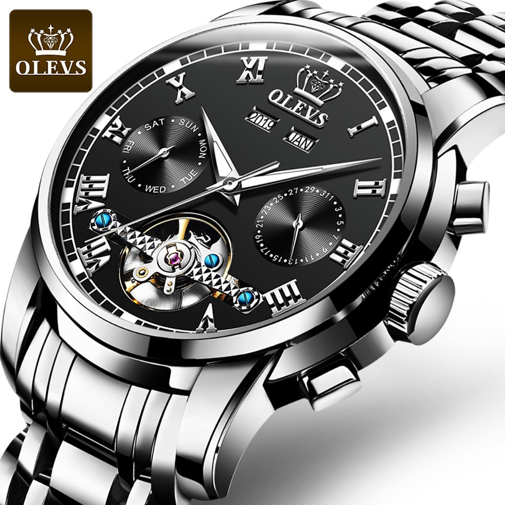 Men's Stainless Steel Mechanical Watch - fittedfortheoccasion