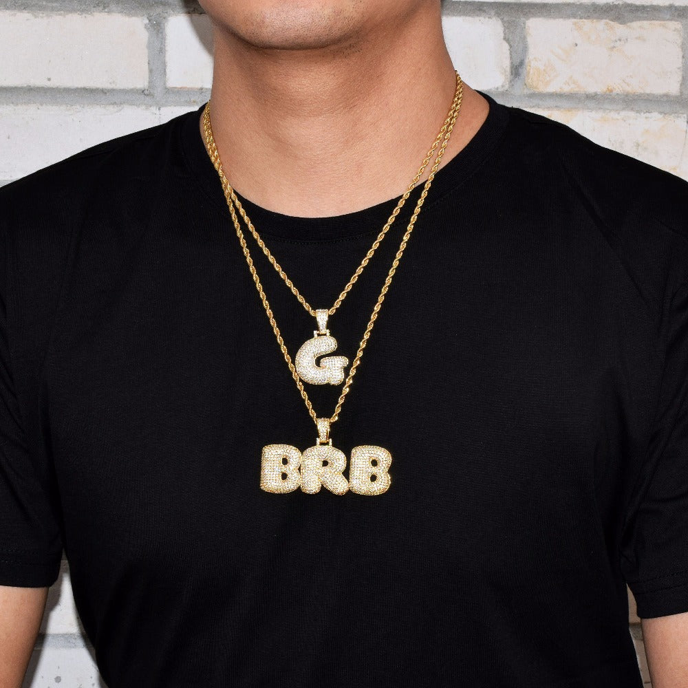 Women's Bubble Letter Custom Name- Personalized Pendants - fittedfortheoccasion