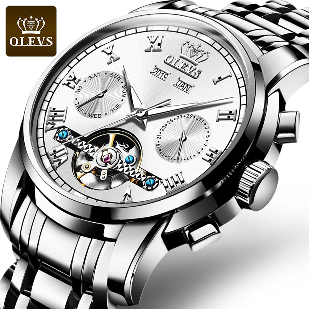 Men's Stainless Steel Mechanical Watch - fittedfortheoccasion