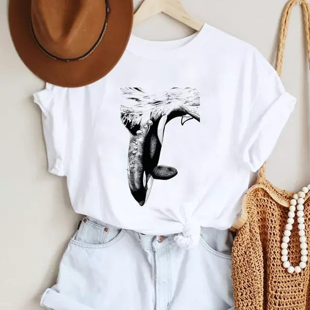 Women's Short Sleeve Printed T-Shirt - fittedfortheoccasion