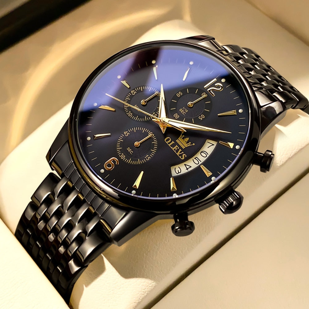 Men's Stainless Steel Quartz Watch - fittedfortheoccasion