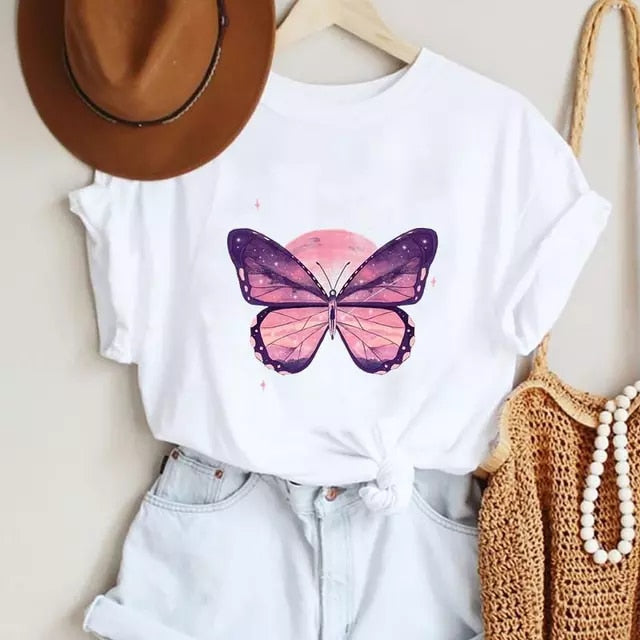 Women's Short Sleeve Printed T-Shirt - fittedfortheoccasion