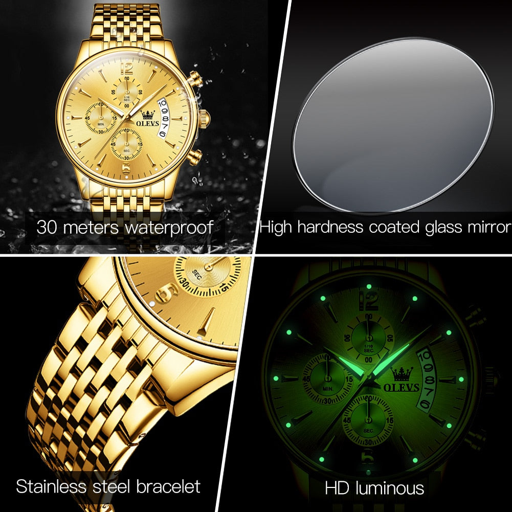 Men's Stainless Steel Quartz Watch - fittedfortheoccasion