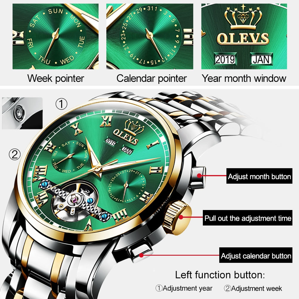 Men's Stainless Steel Mechanical Watch - fittedfortheoccasion