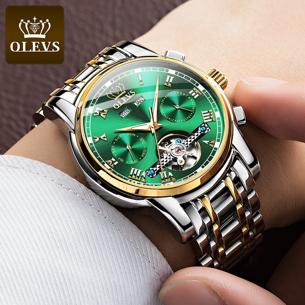 Men's Stainless Steel Mechanical Watch - fittedfortheoccasion